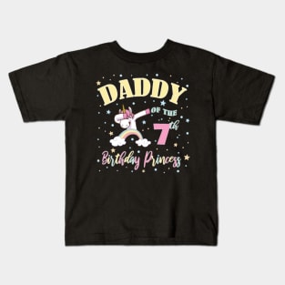 Daddy Of The 7th Birthday Princess - 7 Year Old Kids T-Shirt